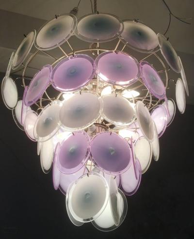  Vistosi Charming Murano Disc Chandelier by Vistosi 1970s