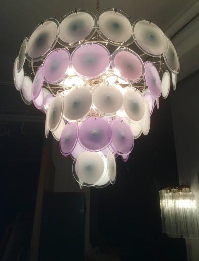  Vistosi Charming Murano Disc Chandelier by Vistosi 1970s