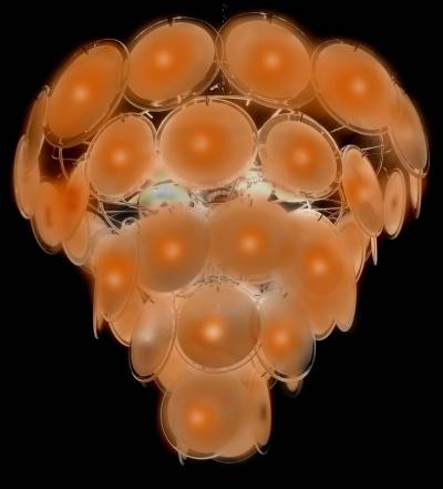  Vistosi Charming Murano Disc Chandelier by Vistosi 1970s