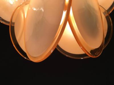  Vistosi Charming Vistosi Disc Murano Chandelier 1970s