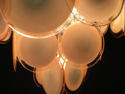  Vistosi Charming Vistosi Disc Murano Chandelier 1970s
