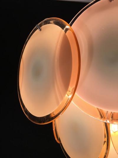  Vistosi Charming Vistosi Disc Murano Chandelier 1970s