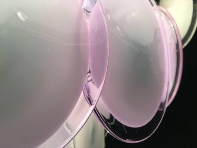  Vistosi Charming Vistosi Disc Murano Chandelier 1970s