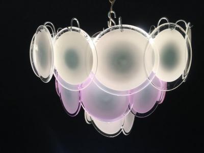  Vistosi Charming Vistosi Disc Murano Chandelier 1970s
