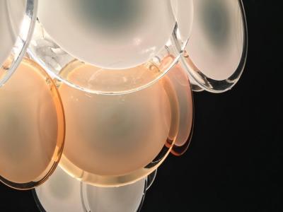  Vistosi Charming Vistosi Disc Murano Chandelier 1970s