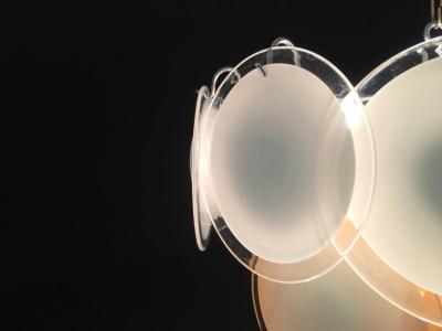  Vistosi Charming Vistosi Disc Murano Chandelier 1970s