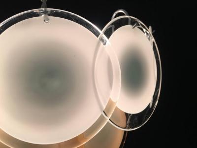  Vistosi Charming Vistosi Disc Murano Chandelier 1970s