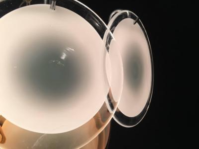  Vistosi Charming Vistosi Disc Murano Chandelier 1970s