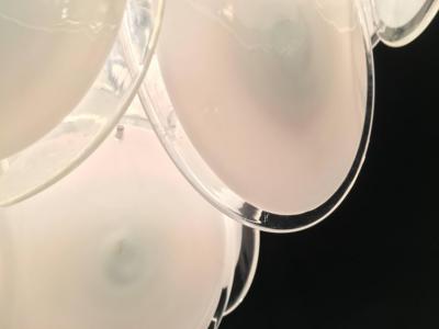  Vistosi Charming Vistosi Disc Murano Chandelier 1970s