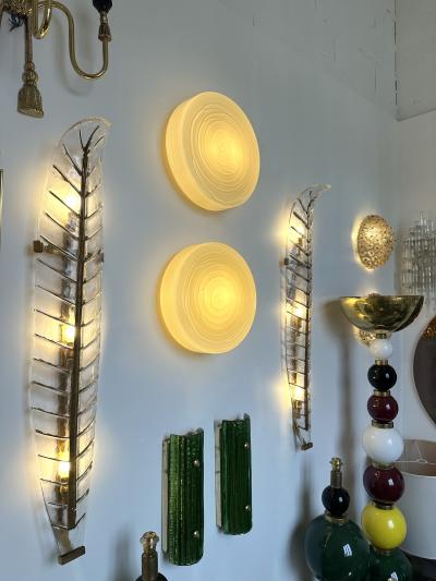  Vistosi Contemporary Pair of Murano Glass Candy Sconces by Vistosi Italy 2000s