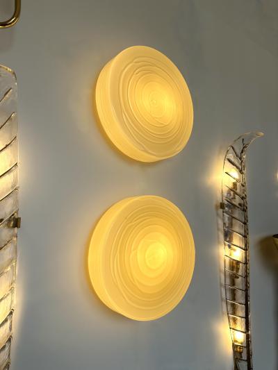  Vistosi Contemporary Pair of Murano Glass Candy Sconces by Vistosi Italy 2000s