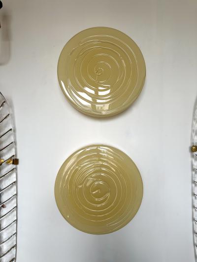  Vistosi Contemporary Pair of Murano Glass Candy Sconces by Vistosi Italy 2000s