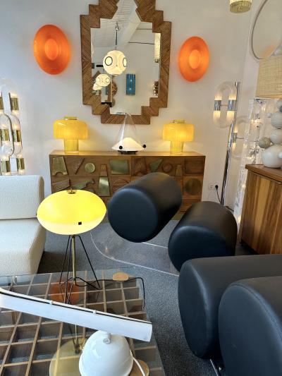 Vistosi Contemporary Pair of Orange Murano Glass Candy Sconces by Vistosi Italy 2010s