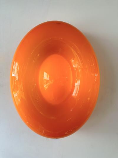 Vistosi Contemporary Pair of Orange Murano Glass Candy Sconces by Vistosi Italy 2010s