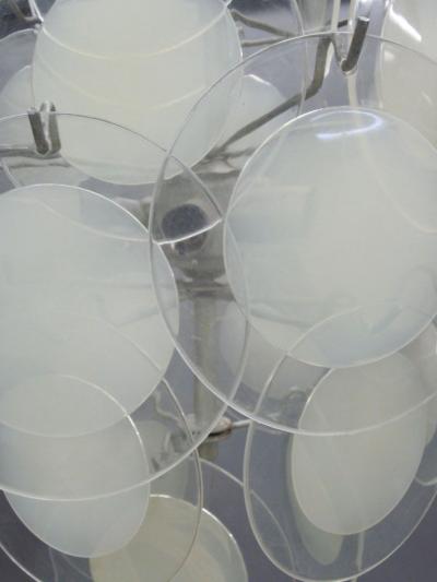  Vistosi Italian Mid Century Modern Acrylic Disc Chandelier or Pendant by Vistosi
