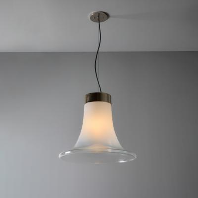  Vistosi Large 1960s Vistosi Model L261 Comare Blown Murano Glass Suspension Lamp