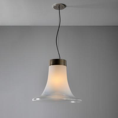  Vistosi Large 1960s Vistosi Model L261 Comare Blown Murano Glass Suspension Lamp