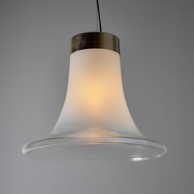  Vistosi Large 1960s Vistosi Model L261 Comare Blown Murano Glass Suspension Lamp
