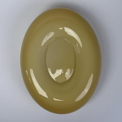  Vistosi Late 20th Century Pair of Mustard Color Oval Murano Glass Sconces by Vistosi