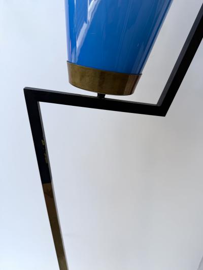  Vistosi Mid Century Floor Lamp Brass Metal and Murano Glass by Vistosi Italy 1960s
