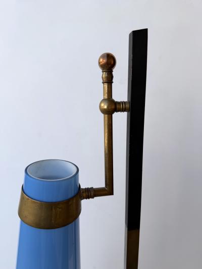  Vistosi Mid Century Floor Lamp Brass Metal and Murano Glass by Vistosi Italy 1960s