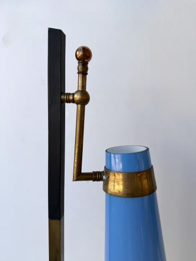  Vistosi Mid Century Floor Lamp Brass Metal and Murano Glass by Vistosi Italy 1960s
