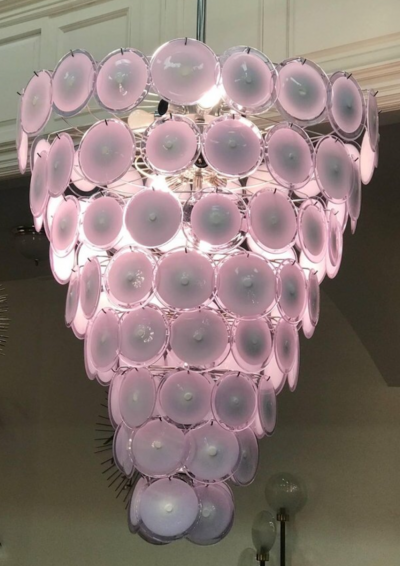  Vistosi Monumental Murano Disc Chandelier by Vistosi
