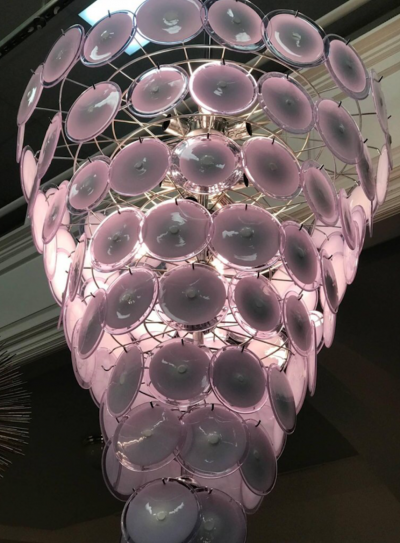  Vistosi Monumental Murano Disc Chandelier by Vistosi
