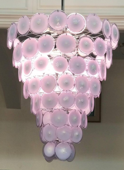  Vistosi Monumental Murano Disc Chandelier by Vistosi
