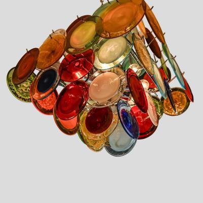  Vistosi Multicoloured Vistosi Disc of Pulegoso and Sommerso chandelier