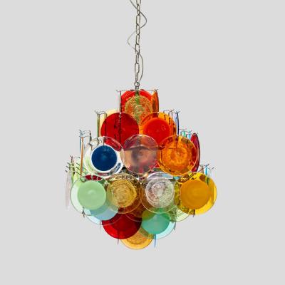  Vistosi Multicoloured Vistosi Disc of Pulegoso and Sommerso chandelier