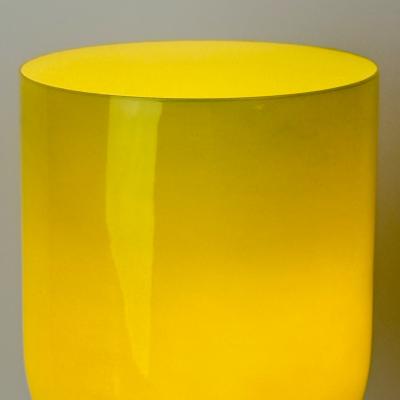  Vistosi Pair of Chrome Metal and Yellow Murano Glass Table Lamps by Vistosi 1990s