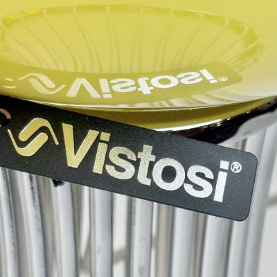  Vistosi Pair of Chrome Metal and Yellow Murano Glass Table Lamps by Vistosi 1990s