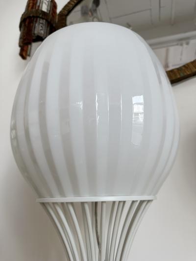 Vistosi Pair of Lamps Cup Murano Glass and White Metal by Vistosi Italy 1990s