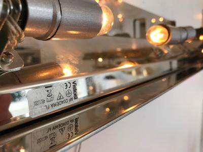  Vistosi Pair of Sconces Glass Rods and Chrome by Vistosi Murano Italy 1990s