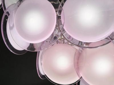  Vistosi Pair of Vistosi Disc Murano Chandelier 1970s