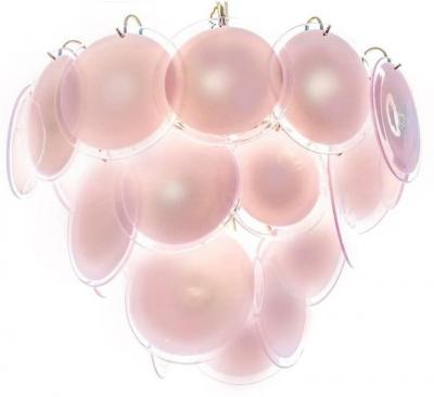  Vistosi Pair of Vistosi Disc Murano Chandelier 1970s