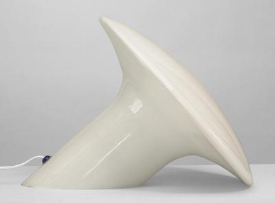  Vistosi Post War Design Venetian Murano Candia White Opaline Glass Table Lamp