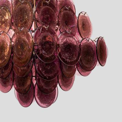  Vistosi Purple disc pulegoso glass square shaped ceiling light