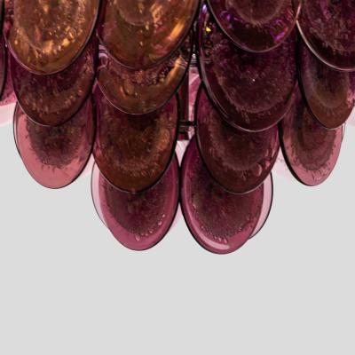  Vistosi Purple disc pulegoso glass square shaped ceiling light