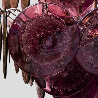  Vistosi Purple disc pulegoso glass square shaped ceiling light