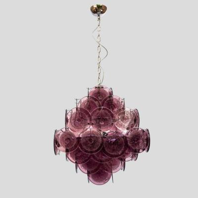  Vistosi Purple disc pulegoso glass square shaped ceiling light