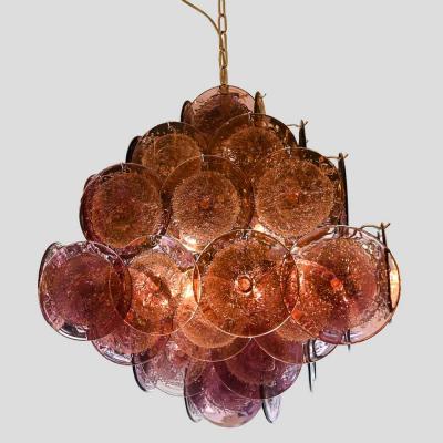  Vistosi Purple disc pulegoso glass square shaped ceiling light