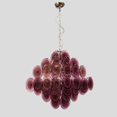  Vistosi Purple disc pulegoso glass square shaped ceiling light