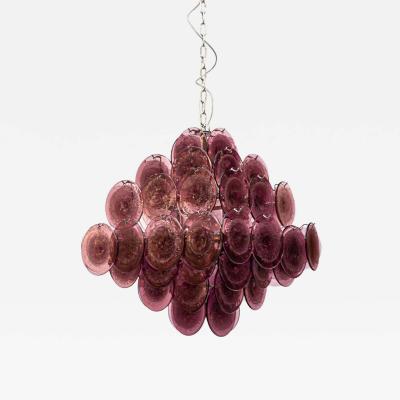  Vistosi Purple disc pulegoso glass square shaped ceiling light