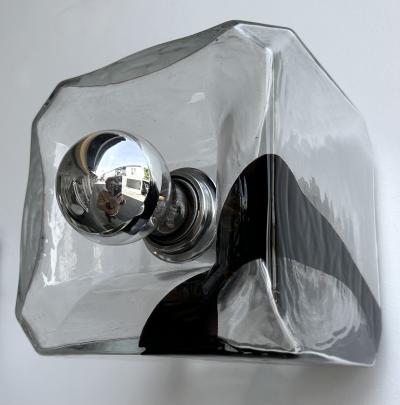  Vistosi Sconce Murano Glass Cube by Vistosi Italy 1970s
