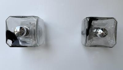  Vistosi Sconce Murano Glass Cube by Vistosi Italy 1970s
