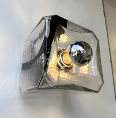 Vistosi Sconce Murano Glass Cube by Vistosi Italy 1970s