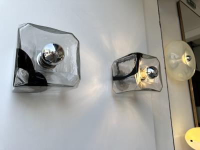  Vistosi Sconce Murano Glass Cube by Vistosi Italy 1970s