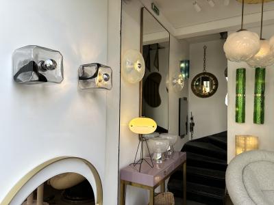  Vistosi Sconce Murano Glass Cube by Vistosi Italy 1970s